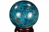Bright Blue Apatite Sphere - Madagascar #121829-1